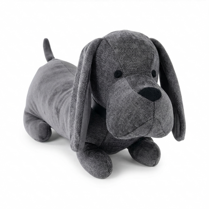 Cheqo® Deurstopper Teckel - Deurstop Hond - Stoffen Deurstopper - Deurstopper Dieren - Deurstop Kinderkamer - Donkergrijze Deurstopper