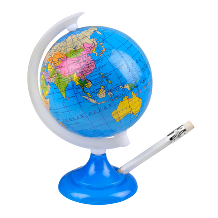 Cheqo® Puntenslijper Globe - Wereldbol Puntenslijper - Bureauaccessoire - Wereldbol Design - Decoratief en Praktisch