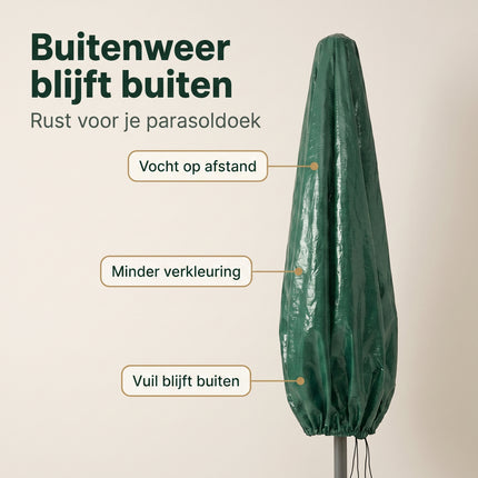 Cheqo® Parasolhoes - Beschermhoes Parasol - Afdekhoes Parasol - Hoes voor Parasol - Staande Parasol Hoes - Waterdicht en Weerbestendig - UV Bestendig - met Rits - Regenhoes - Tuinmeubelhoes - Parasol Cover - Winterhoes voor Tuin - Donkergroen - Volledige reset 26 aug 2026 - Benefit Map