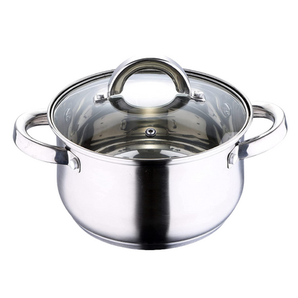 Cheqo® RVS Kookpan 28cm - 9.0L - Mat - Glanzend - Glasdeksel - Voor Alle Warmtebronnen - Vaatwasmachinebestendig - 28 cm - Inductie -