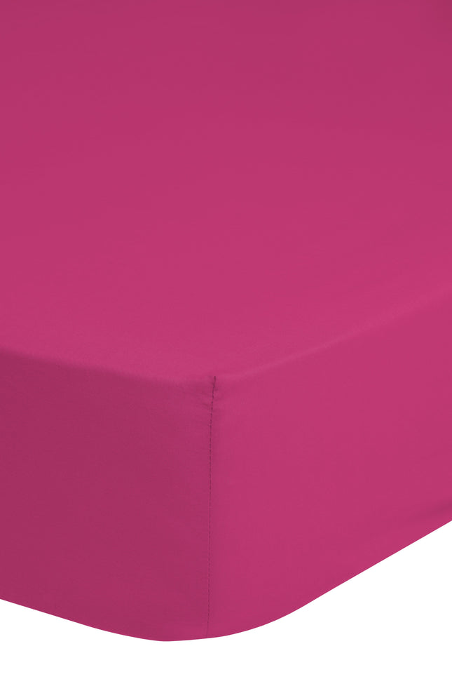 Cheqo® Jersey Hoeslaken - 90x220cm - 100% Jersey Katoen - Tot 25cm Matrasdikte - Roze Hoeslaken