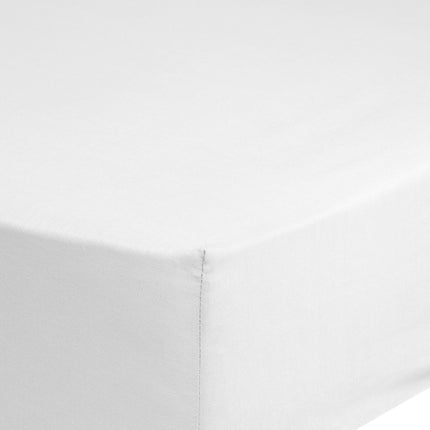 Cheqo® Satijnen Hoeslaken - 90x220cm - 100% Zacht Katoen Satijn - Tot 25cm Matrasdikte - Wit Hoeslaken