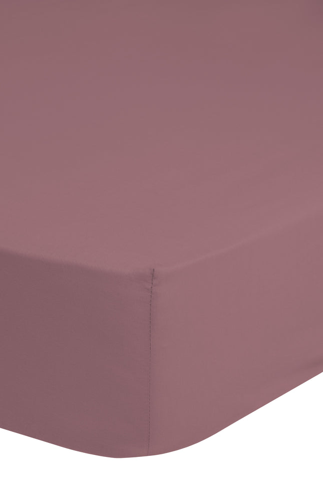 Cheqo® Satijnen Hoeslaken - 90x200cm - 100% Zacht Katoen Satijn - Tot 25cm Matrasdikte - Donker Roze Hoeslaken