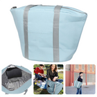 Cheqo® Geïsoleerde Koeltas - 22,3 liter - Blauw - Isolerend - Thermische Binnenkant - Dubbel Handvat - Rits - 18,5 x 18 cm - Verstevigde Bodem - Voor Picknick & Boodschappen Koeltas