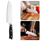 Cheqo® PRO Santokumes 17.5cm - Keukenmes - Japans Koksmes - Mes voor het Snijden van Vlees, Vis, Groente & Kaas - Ergonomisch Heft - 30cm - Santoku Knife - Chefmes Santokumes