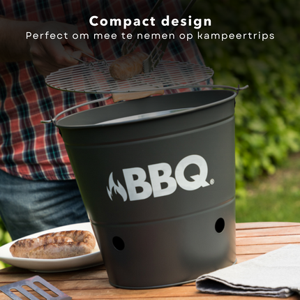 Cheqo® Draagbare Houtskoolbarbecue - Barbecue - BBQ - Camping Barbecue - Grill - BBQ Emmer BBQ