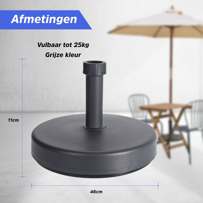 Cheqo® Stevige Parasolvoet - Vulbaar - Extra Stevig - Vulbaar tot 25kg Parasolvoet