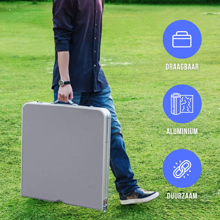 Cheqo® Luxe Campingset - Opvouwbaar - Kampeertafel Inklapbaar - Campingtafel met 4 Stoelen - Tuintafel Set - Kampeermeubel Camp Furniture