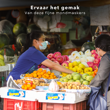 Cheqo® 3-laags Mondkapjes - 10 stuks - Niet voor Medisch Gebruik - FFP1 - BFE>90% - Voor Eenmalig Gebruik - Met Elastische Oorlusjes - Mondmaskers Mondkapjes