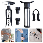 Cheqo® Luxe Wijnset - 5 delig - Wijnopener, Foliesnijder, Vacuum Pomp, 2 Vacuum Wijnstoppers  - Verpakt in een luxe geschenkdoos - Wijn Accessoires Wijnset