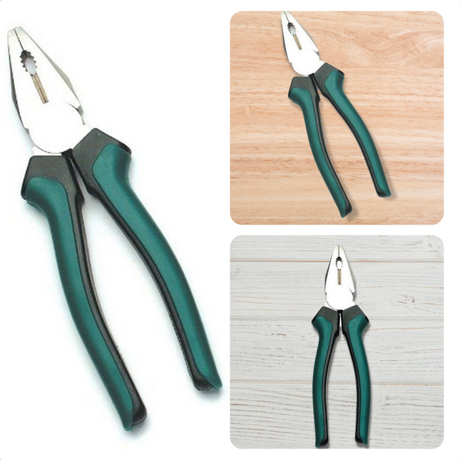 Cheqo® Combinatietang 180mm - Hoogwaardig Staal - Matverchroomd Oppervlak - 2-Componentengrepen - Afglijdbeveiliging Combinatietang