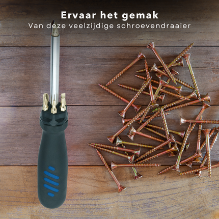 Cheqo® Telescoop Schroevendraaier met Bits - 60cm Uitschuifbaar - 7 Bits - Kruiskop PH1/PH2/PH3 - Sleuf 5/7mm - Torx T-15/T-20 - Magneethouder - Handgereedschap - Klusgereedschap - Schroevendraaiset - Multifunctioneel Schroevendraaiers