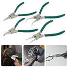 Cheqo® 4-delige Borgveer Tangenset (19-60mm) in Cassette - Anti-slip Greep - Inwendige Veer - Gepolijste Vernikkelde Bek - Verschillende Tangen - Borgring - Uitwendig - Complete Set borgveertangen
