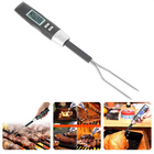 Cheqo® Digitale Voedselthermometer - Vleesthermometer - Barbecue Vork - Oventhermometer - Kernthermometer Vorkmodel - Meten Temperatuur Vlees - BBQ - Digitale Display - 2x AAA Batterijen - 35cm Lengte Voedselthermometer