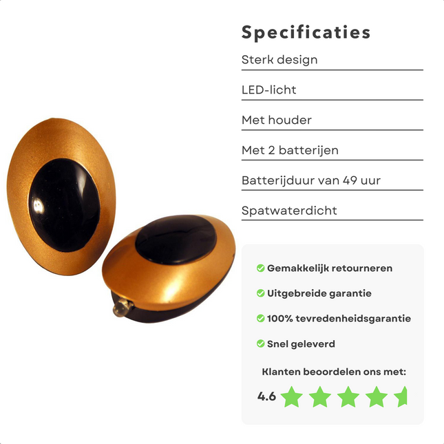 Cheqo® LED Fietslampenset - 2x CR2032 Batterijen - Constant/Knipperlicht - 49u Gebruiksduur - Spatwaterdicht - Veilig - Fietsverlichting - Waterdicht - Compact Design Racefiets Verlichting
