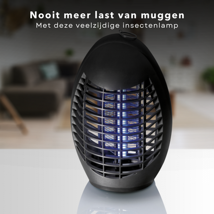 Cheqo® Insectenlamp - Muggenlamp - Insectendoder - Vliegenlamp - Kunststof - 1.5m Snoer - 23cm Hoogte - 220-240V, 50Hz - 1W Vermogen Insectenlampen