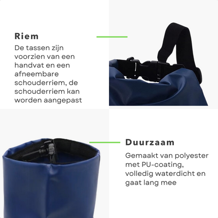 Cheqo® Waterdichte Tas - Droogtas - Outdoor Tas - Waterproof Bag - Strandtas - Sporttas - 10 Liter Drybag