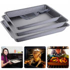 Cheqo® 3-Delige Braadslede Set - Braadsledes - Ovenschaal - Marble Coating - Met Spatel - 3 Formaten Ovenschalen