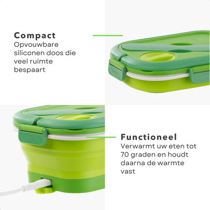 Cheqo® Elektrische Lunchbox - Verwarmende Lunchbox - Voedselbakje - Isolatiebox - Voedselcontainer - 1 Liter Lunchboxen