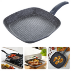 Cheqo® Grillpan Inductie - ø28cm - Alle Warmtebronnen - Steakpan - Gesmeed Aluminium - 4-laags marmer coating - PFOA-vrij - Geen lood/cadmium - Soft Touch handgreep - Vaatwasmachine bestendig Grillpan