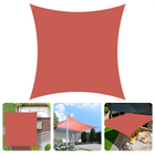 Cheqo® Schaduwdoek Vierkant - Terra Rood - Waterafstotend Polyester 100% - 4x2.30m Touw - Met Draagzak - 300x300cm Schaduwdoek