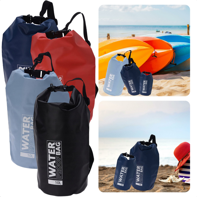 Cheqo® Waterdichte Tas - Droogtas - Outdoor Tas - Waterproof Bag - Strandtas - Sporttas - 10 Liter Drybag