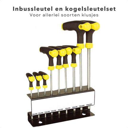 Cheqo® Torx T-Grepenset - 2-Componenten Grepen - Extra Geharde Magnetische Kop - Mat Verchroomd Vanadium Staal - Inclusief Metalen Rek - Handgereedschap - Schroevendraaierset - Gereedschapset Schroevendraaiers