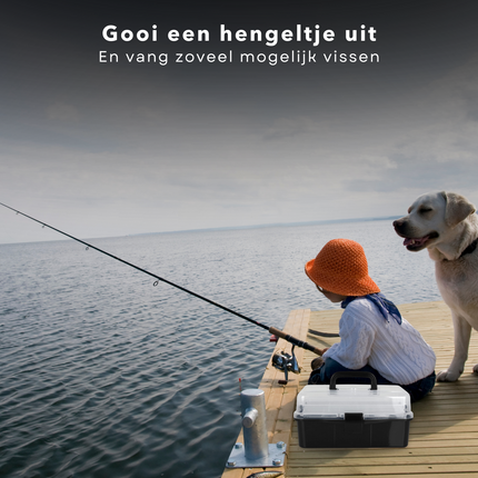 Cheqo® Viskoffer met Accessoires - Visspullen met Alle Benodigdheden - Vis Set - 30x19x15cm - Inclusief Dobbers, Vishaken, Snoer, Draad & Meer Viskoffer