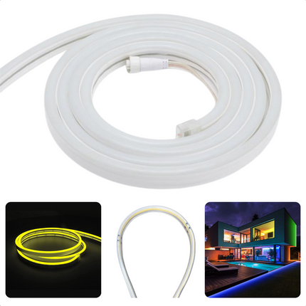 Cheqo® Ledstrip LED Neonlight - 5m - Koel Wit - Decoratie Lichtslang voor Binnen en Buiten Lichtslang