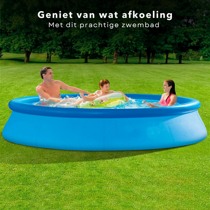 Cheqo® Familiebad - Opblaasbad - Zwembad - Opzetbad - Opzetzwembad - 244x61cm - Waterhoogte 46cm - 1942 Liter Opzetzwembaden