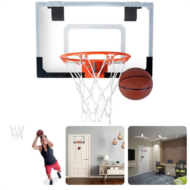 Cheqo® Basketbal Set - Basketbalbord - Basket - Basketbalring - 10cm Diameter - 46x30cm Bord - Perfect voor Kids & Volwassenen Basketbalbord