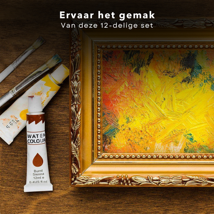 Cheqo® PRO Aquarelverf Set - Aquarel - Hobbyverf - 12ml - 12 Kleuren Hobbyverf