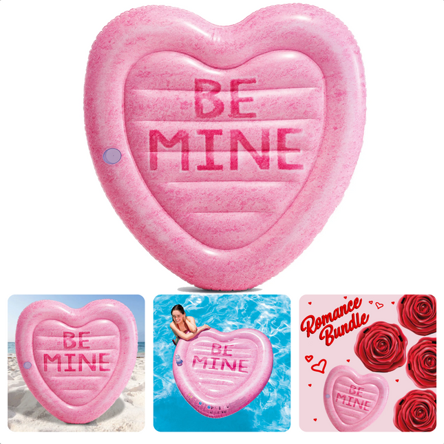 Cheqo® XL Luchtbed Hart - 145cm - Opblaasfiguur - Met Bekerhouder en 2 Luchtkamers voor Extra Stabiliteit - Opblaasbaar Zwembad Speelgoed voor Volwassenen en Kinderen Opblaasfiguren