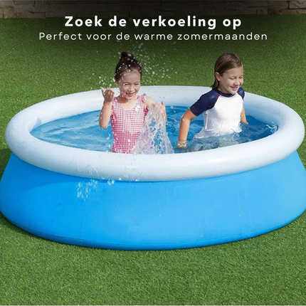Cheqo® Fast-Pool - Opblaasbaar Zwembad - Zwembad - Opblaasbad - 305cm x 76cm - Met Tritech-zijwanden, 3-laags Heavy Duty PVC & Polyester - Eenvoudig te plaatsen, Snel & Simpel op te zetten in 10 minuten - 3.638L Waterinhoud Opblaas Zwembad