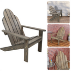 Cheqo® Loungestoel - Tuinstoel - Hout - Grey Wash - Pinewood - 88 x 69 x H92 cm - Stoel voor Tuin & Balkon - Ligstoel - Tuin Stoel - Lange Levensduur Tuinstoel