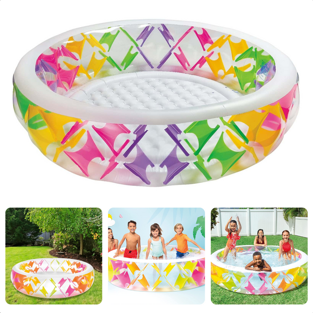 Cheqo® Opblaas Zwembad - Opblaasbad - 229x56cm - 840L - Extra Brede Randen - Compact Opvouwbaar - Leegloopventiel - Afvoer met Stop Opzetzwembaden