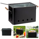 Cheqo® Draagbare BBQ - Kleine Barbecue voor Camping - Houtskoolbarbecue - Compact Ontwerp -  72x24cm - Zwart BBQ