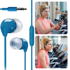 Cheqo® In-Ear Oordopjes - Oortjes - Dynamische Bas & Helder Geluid - Microfoon - Blauw - 1.2m Kabel - 3.5mm Plug Oordopjes