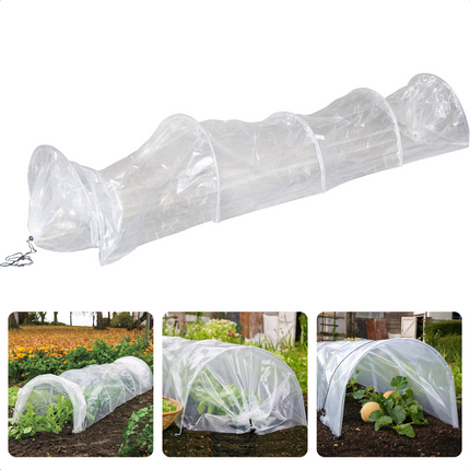 Cheqo® Kweekkas Tunnel - Kweektunnel - Tuintunnel - 300 x 45 x 45 cm - Zonder Bodem - Met 6 Stalen Bogen Kweektunnel