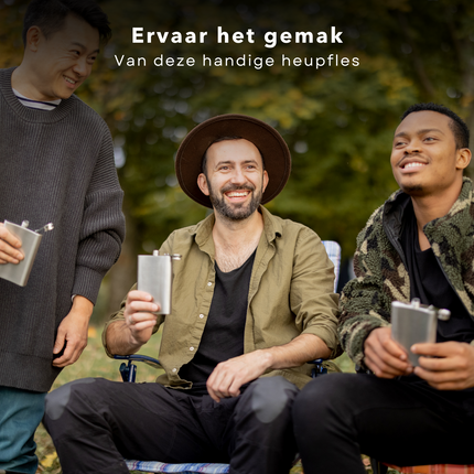 Cheqo® RVS Heupfles 200ml - Drankflacon met Schroefdop - Gemakkelijk voor onderweg - Reisbeker - Drinkfles - 200ml Inhoud - RVS Materiaal Heupfles