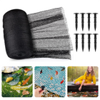 Cheqo® Vijvernet - Vijver Afdeknet - Vijverbescherming - 3x4m - Mesh - Met 8 Grondnagels (10cm) Vijverafdekking