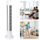Cheqo® Krachtige Ventilator - Fan - Kolomventilator - 80cm - 45W - 140cm Snoer - 3 Snelheden - Slank Ontwerp Ventilator