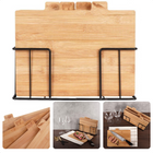 Cheqo® 4-delige Snijplankenset - Bamboe Snijplanken met Houder - Index Snijplank - 28x20x0,7cm - Kruisbesmetting Voorkomen - Afgeronde Hoeken - 28,5x8x24cm Snijplank