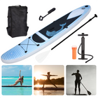 Cheqo® Complete SUP-Set - Opblaasbaar SUP Board - Stand Up Paddle Board - 305cm - Tot 150kg - Ideaal voor Beginnende & Gevorderde - Met EVA Anti-slip - Peddel 170-210cm - Polyester Rugtas - Handpomp & Leash - Reparatiekit SUP Board