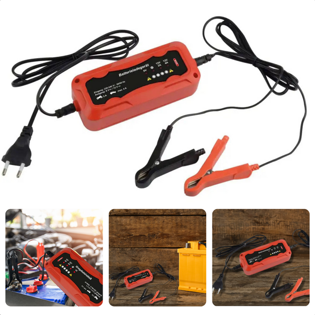 Cheqo® Acculader - Druppellader - 6V & 12V - 4.0Ah - 6 Modus - Auto, Boot, Motorfiets, ATV en Meer Acculader