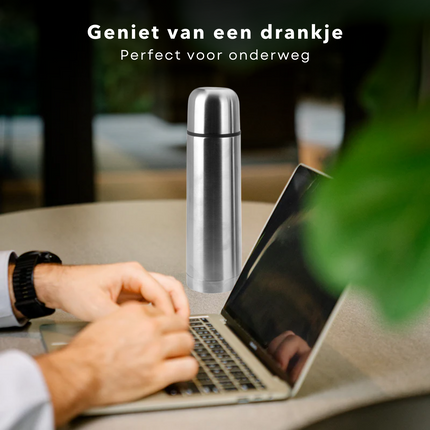 Cheqo® Isolatiefles 0,5L - 500ml - Vacuüm Fles - Thermosfles - Isolatiebeker - Isoleerkan - Drinkfles Isolatiefles