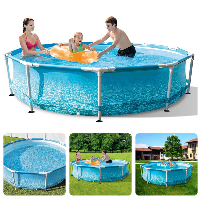 Cheqo® Rond Familie Zwembad - Zwembad - Opzetbad - 305x76cm - 4485L - 60cm Waterhoogte Opzetzwembaden