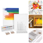 Cheqo® Luxe Schilderpakket - Schilderset - Schilderkist - Hobbyset - Met 2 Schildersdoeken, Acrylverf en Materialen Schilderpakket