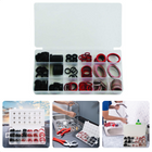 Cheqo® 141-delige Kraanleertjes & Afdichtringen Set - Sanitairring Set - 18 Afmetingen in Handige Bewaardoos - Kraanleer Assortimentsdozen