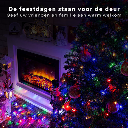 Cheqo® Smart Kerstverlichting - Kerstboomverlichting - 800 LED's Multicolor - 16m Lichtsnoer - Groen Snoer - App Bediening - 8-functies Controller - Voor Binnen & Buiten Kerstboomverlichting